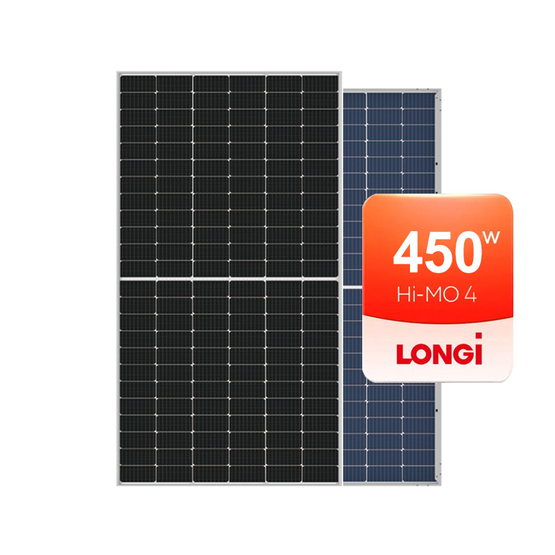 Longi Hi-MO 4 المستوى 1 أحادي 450Wp 455Wp 460Wp 465Wp زجاج مزدوج نصف مقطوع لوحة شمسية Longi PV الوحدة الكل أسود 355Wp 360Wp 370Wp