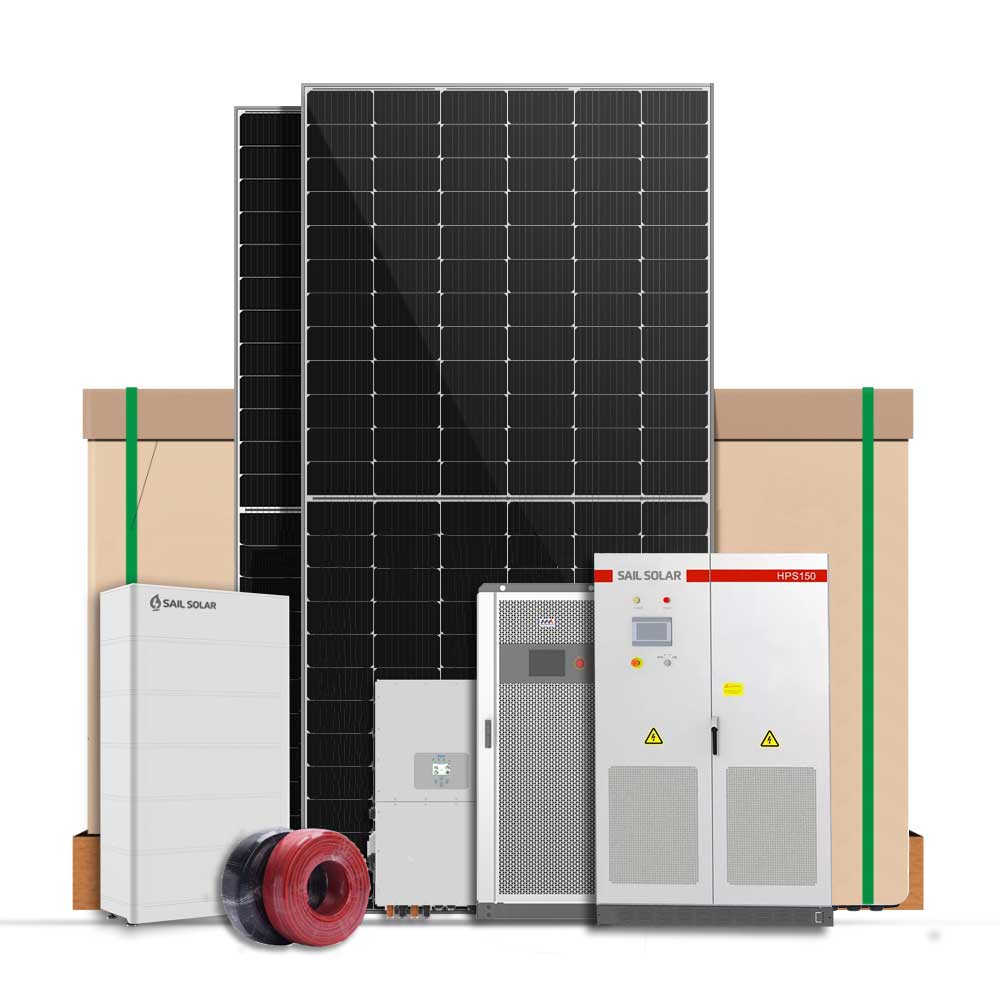 30KW-1000KW نظام الطاقة الشمسية الهجين مع بطارية للاستخدام التجاري والصناعي
